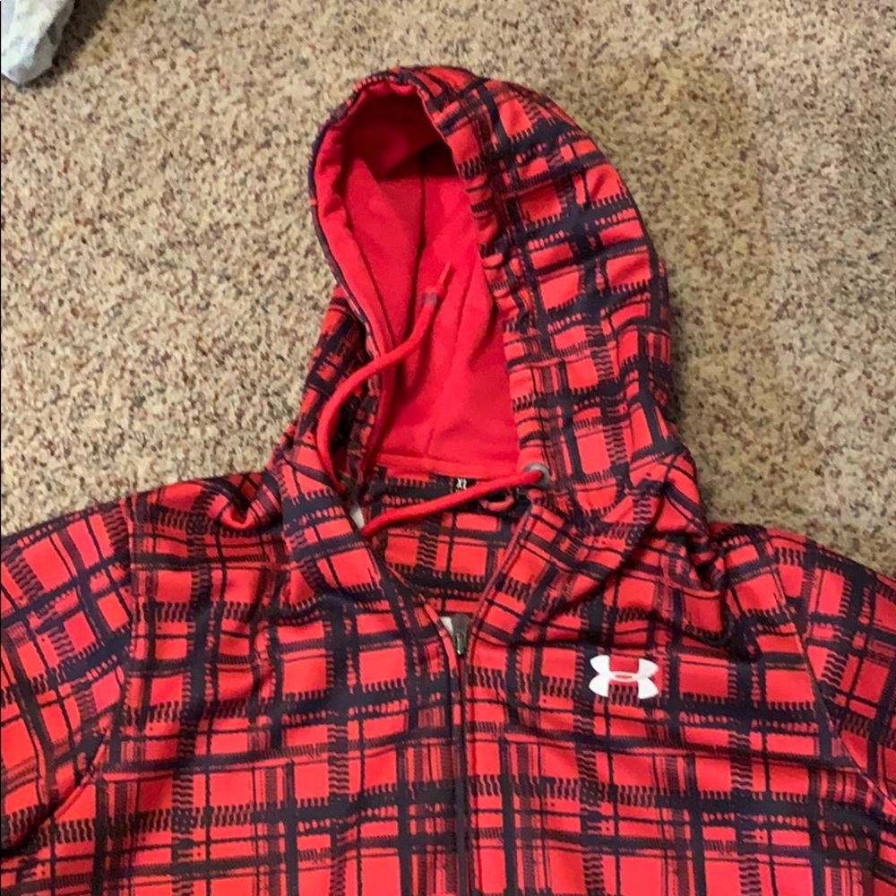 Under Armour black and red zip up